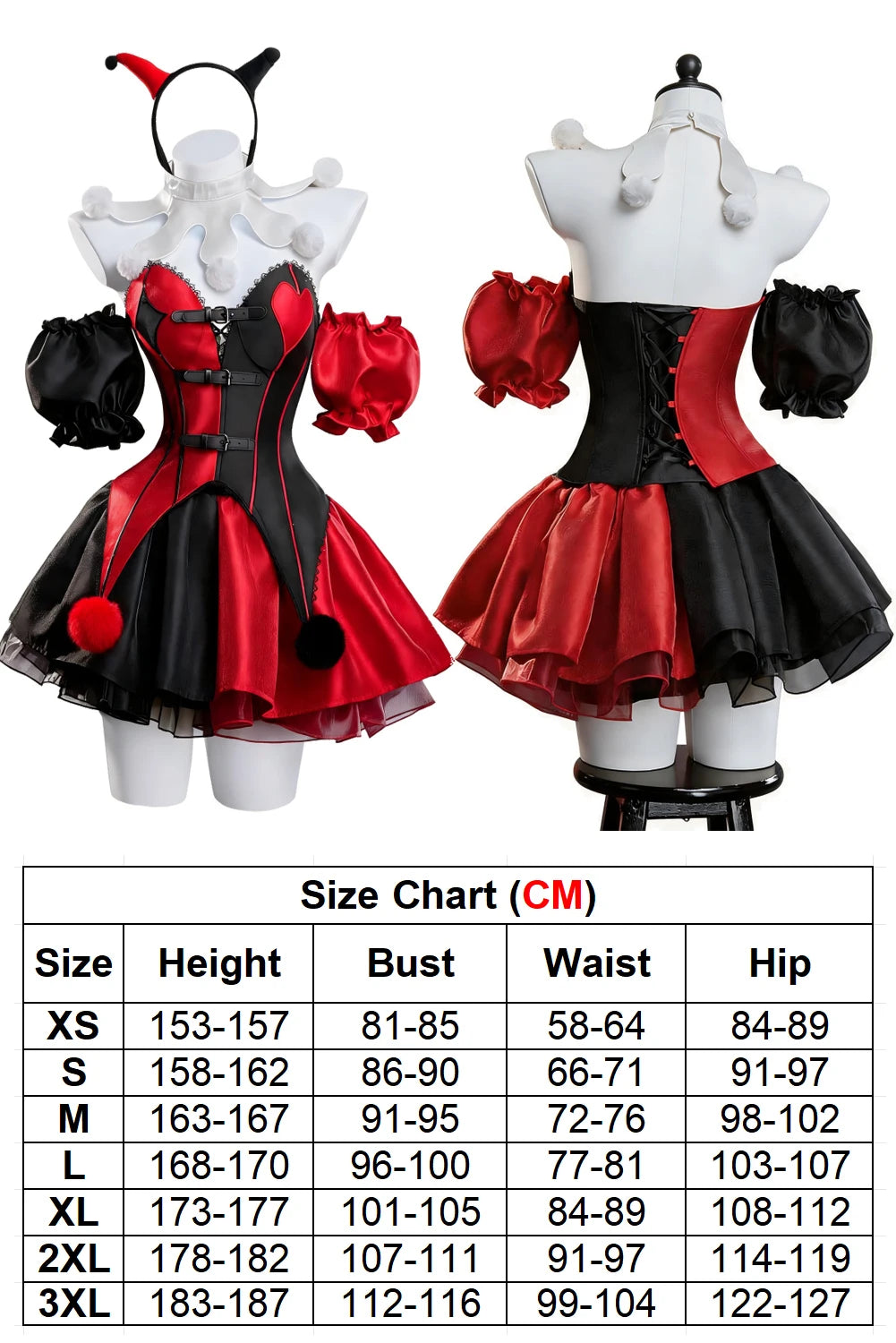 Halloween Cosplay Clown Skirt Hairband Clothing Women Party Disguise Roleplay Female Outfits Suit Halloween Costume Carnival
