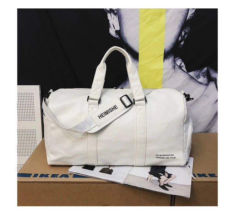 Men Gym Bag custom logo Large Dry And Wet Fitness Handbag Male Female Sports bag personality customization PU Leather Travel bag