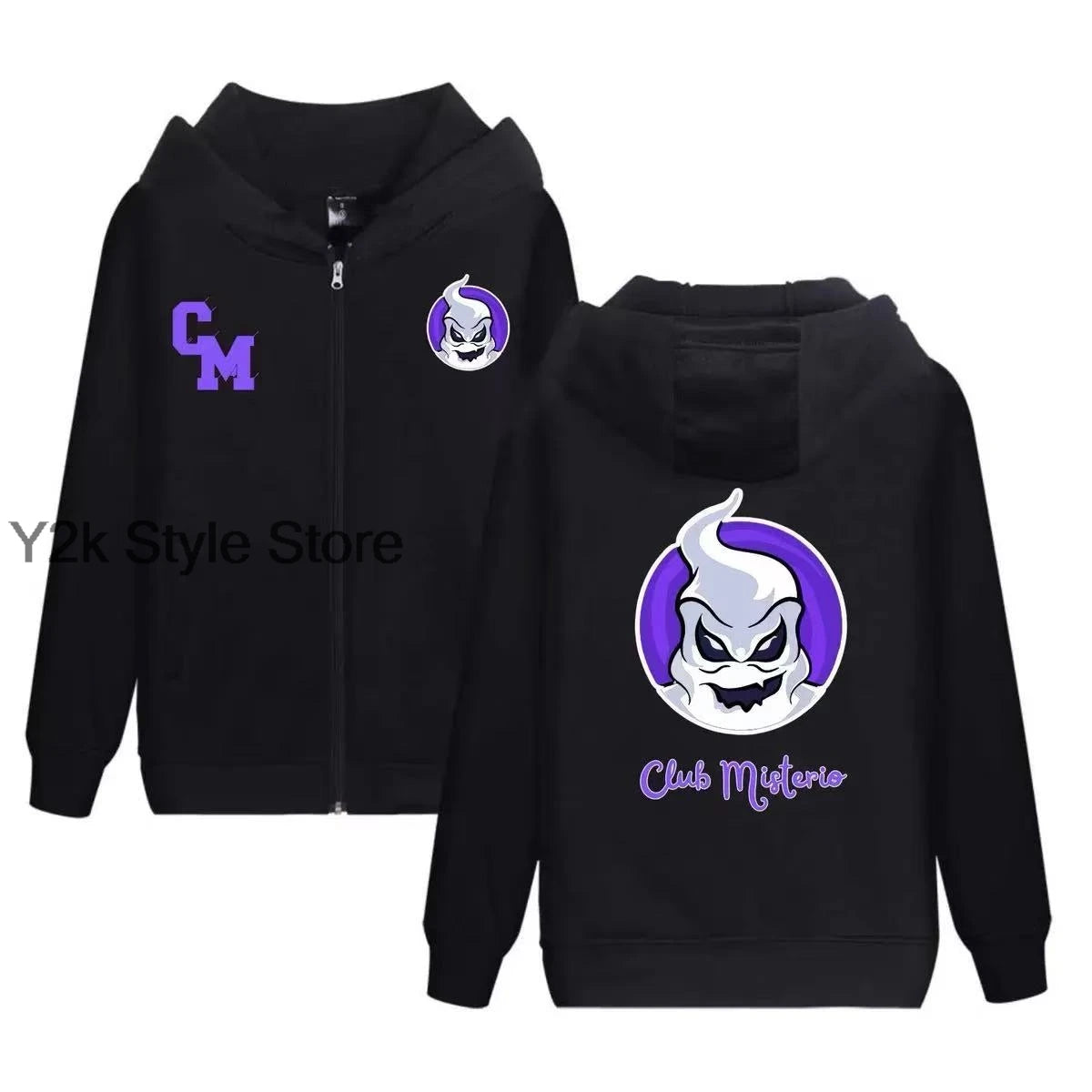 CLUB MISTERIO autumn Baseball Jacket – Popular Spanish Podcast Edition Hip Hop Men's Women's Streetwear Halloween zipper hoodies