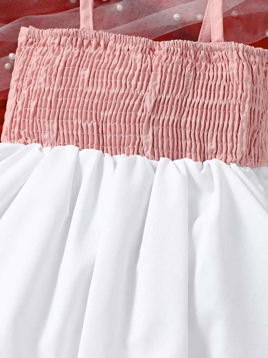 0-3 Year Old Newborn Baby Girls Summer Sleeveless Bow Strap Pink Patchwork White Fashionable Party Dress