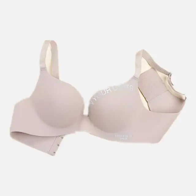 Simplicity Letters Printed Bra Sexy Deep V Thin Women's Lingerie Seamless Cup Surface Bralette No steel rings gather Brassiere