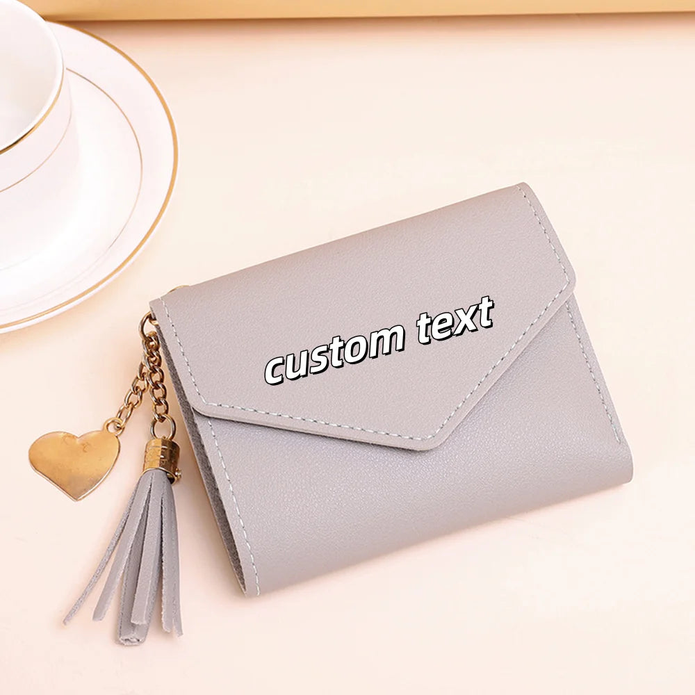 Customized Personalized Short Tassel Pendant Womens Wallet Waterproof Custom Luxury Fashion High Quality Little Girl Coin Purse