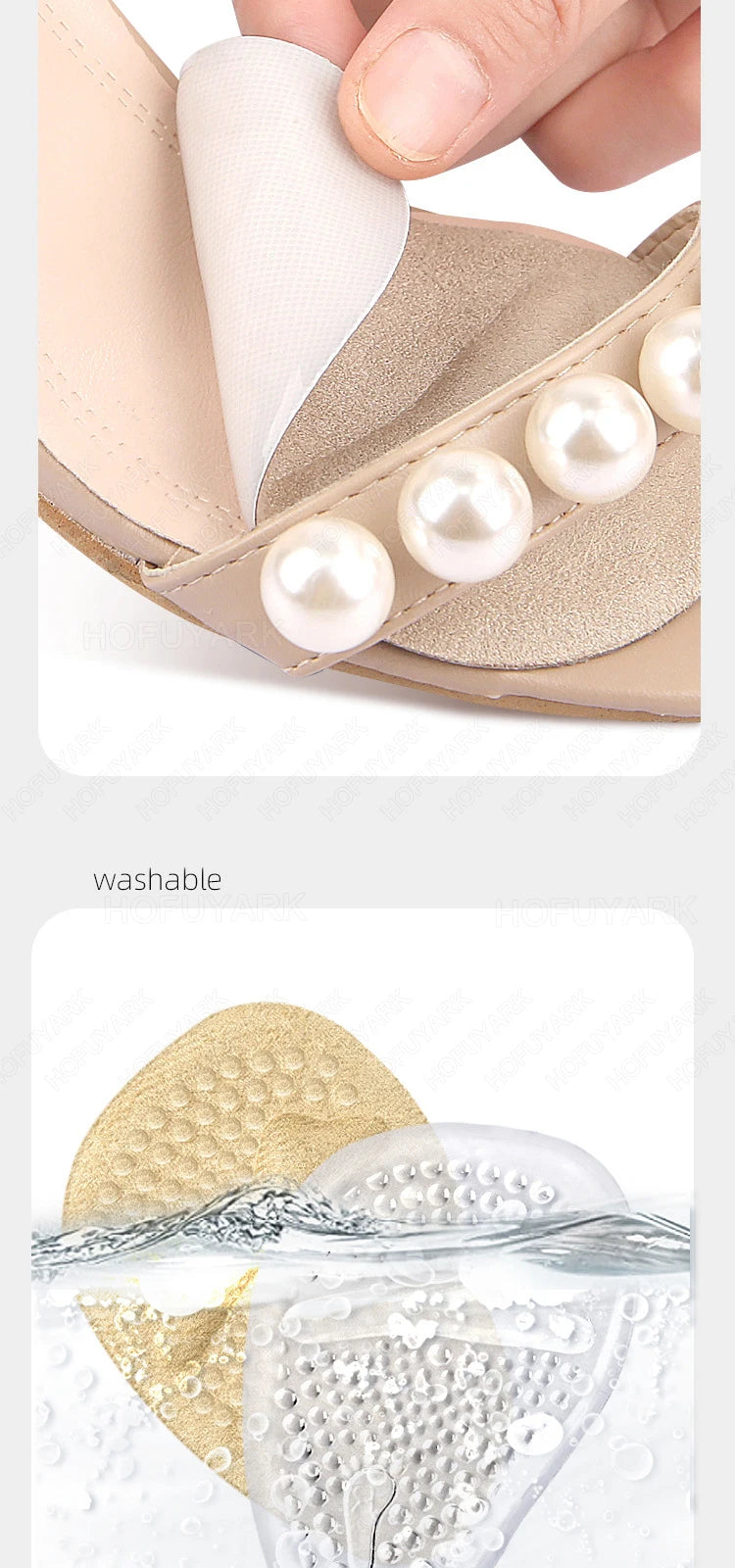 2Pairs Silicone Insoles for Shoes Insert High Heels Non-Slip Self-Adhesive Gel Metatarsal Foot Pads for Pain Relief Shoe Pads