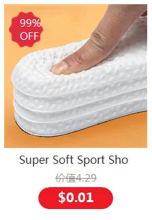 New 4D Massage Insoles Super Soft Sports Shoes Insole for Feet Running Baskets Shoe Sole Arch Support Orthopedic Inserts Unisex
