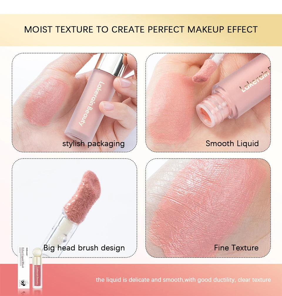 7.5ml Matte Liquid Blush Velvet Blusher Orange Peach Face Pigment Lasting Beauty Natural Cheek Tint Cream Waterproof  Blush