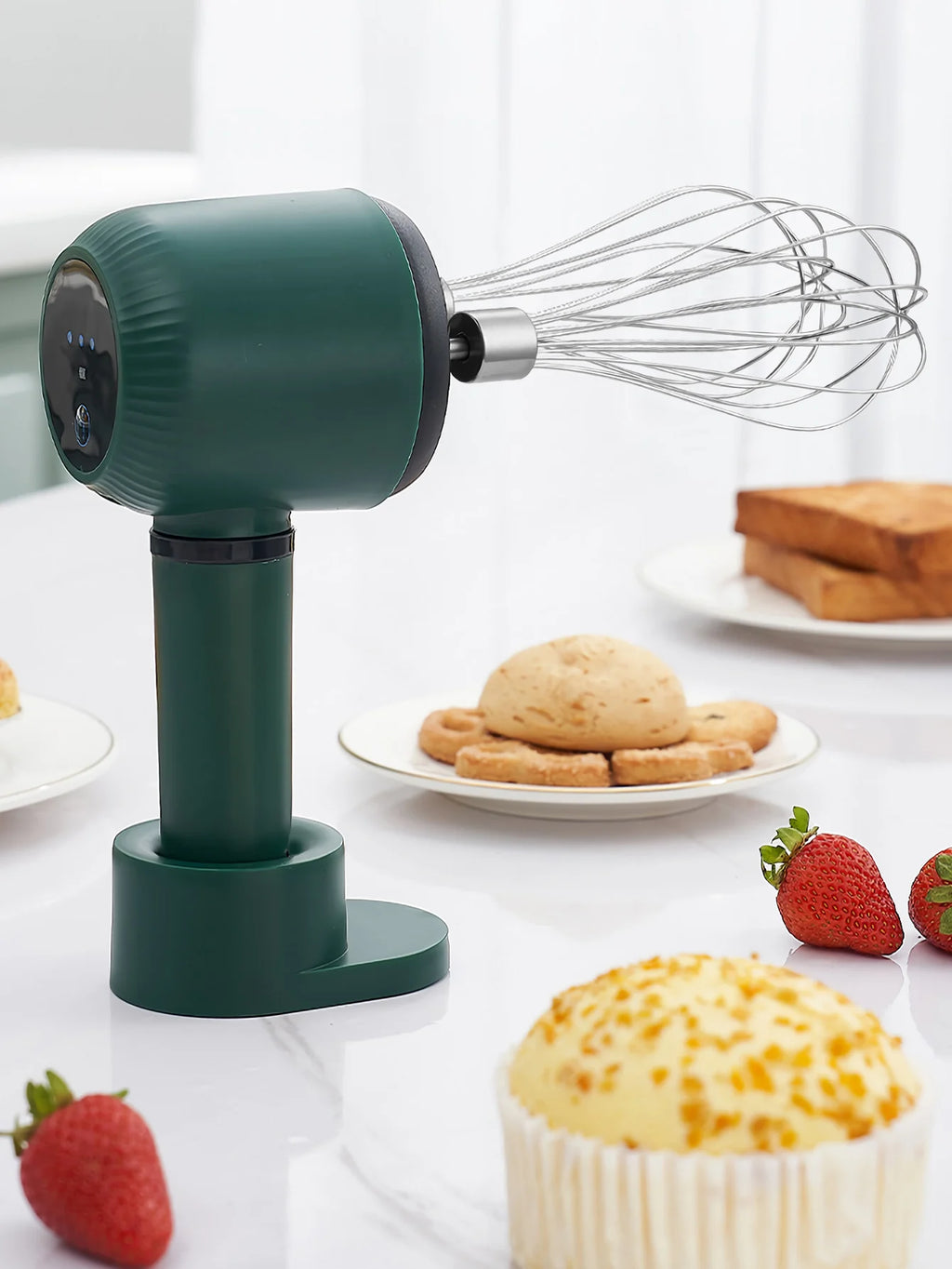 Electric Whisk Twin Stick Model Electric Milk Froth USB Rechargeable 1200mAh 3 Speed Electric Mixer Cake Baking Kitchen Tools