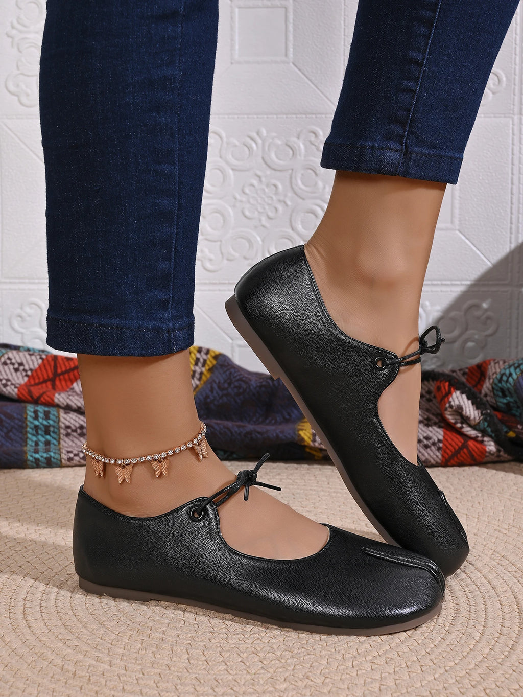 Fashion Soft Leather Split Toe Women Tabi Ballet Flats Spring Autumn Comfortable Walking Lazy Loafers Casual Girls Dance Shoes
