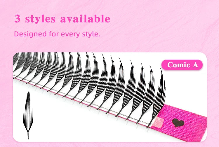 LAKANAKU Spire Lashes Feather Individual Eyelash Extensions B/C/CC/D Cashmere Volume Premade Spikes Eyelashes