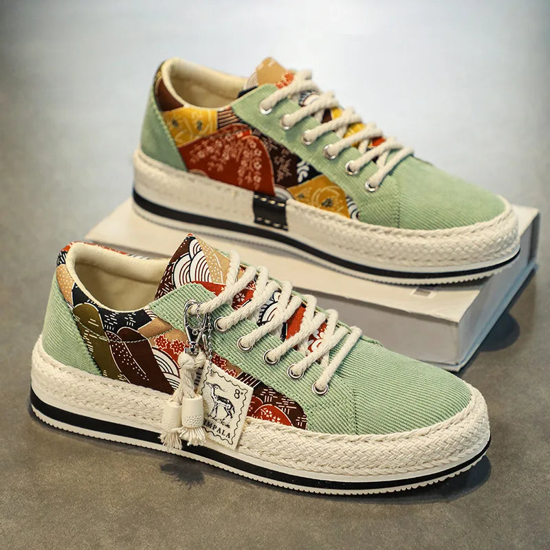 Trend Low-Top Canvas Shoes Mens Summer Fashion Trend Platform Sneakers Comfortable Breathable Casual Shoes Zapatos para hombres