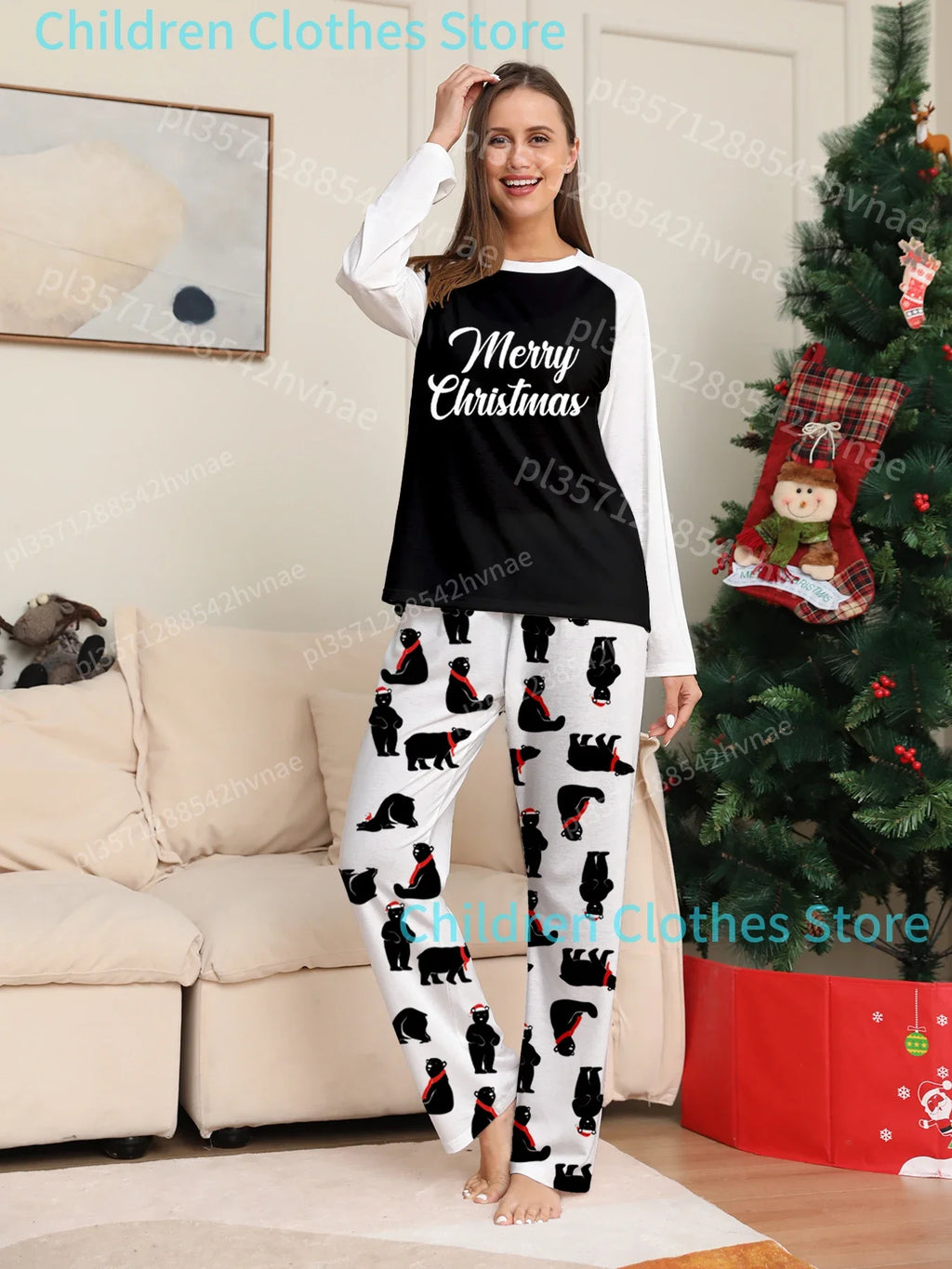 Family Christmas Pajama Sets - Red - Green Plaid Design with Elk Patterns, Comfortable for Holidays
