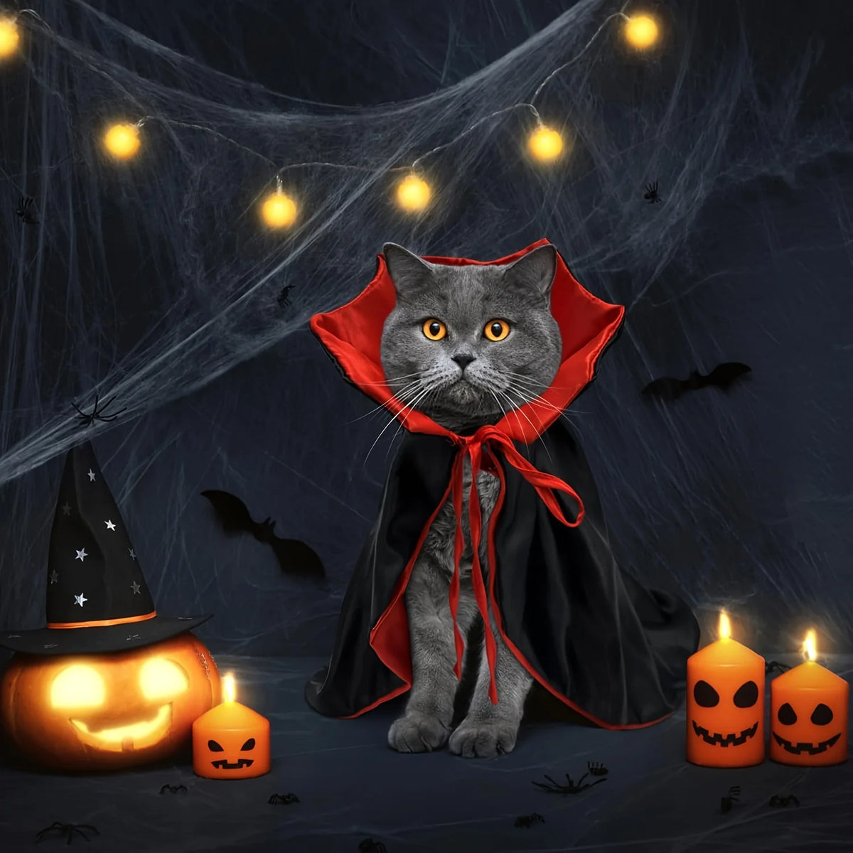 Halloween Dog Costume Cat Costume Vampire Cape Pet Costume Funny Devil Cloak Cosplay Outfit Halloween Party Dress Up Accessories