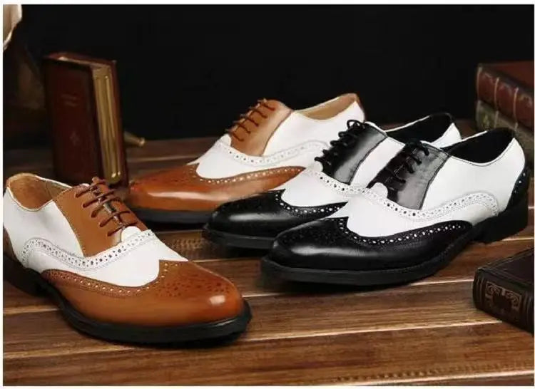 Oxfords Men's Leather Shoes Formal Shoes for Men Brogues Oxfords Male Wedding Party Office Business Shoe Man Zapatos De Hombre