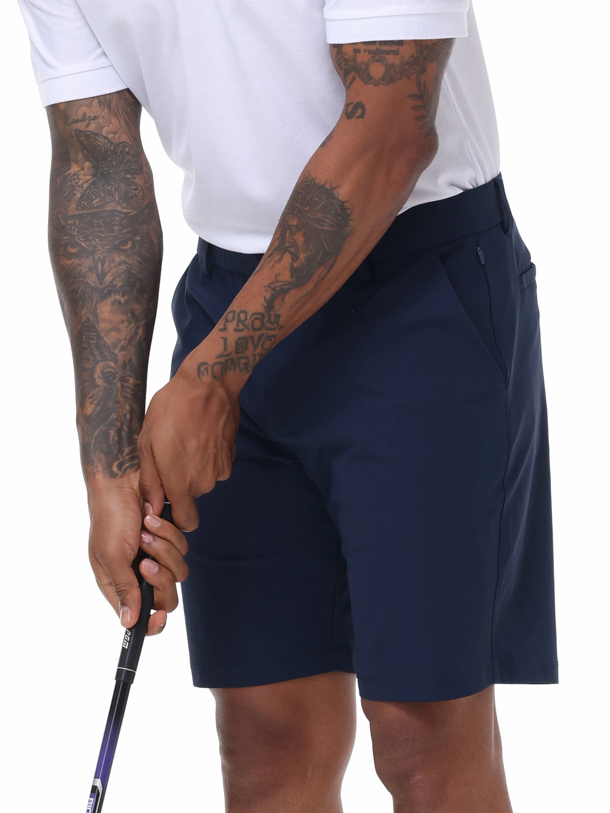 Men's Cargo Trendy Shorts Casual Elegant Golf Pants, Suit Shorts Work Dress Shorts with Concealed-Type Zipper Side Pockets