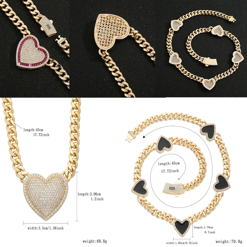 Fashionable love necklace 14K brass 8N multi-style heart-shaped necklace for women Christmas birthday New Year romantic gift