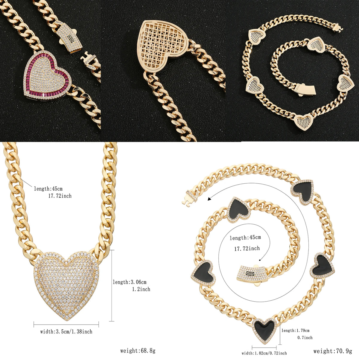 Fashionable love necklace 14K brass 8N multi-style heart-shaped necklace for women Christmas birthday New Year romantic gift
