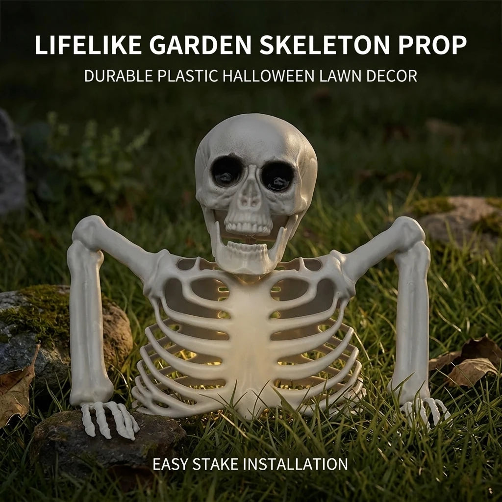 Halloween Realistic Skeleton Ornament with Movable Joints for Outdoor Yard Hallway Party Decoration