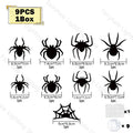Halloween Bat/Spider Night Light 3D Purple/Green Lights Wall Sticker Self Adhesive Glow Decor for Haunted House Party Supplies