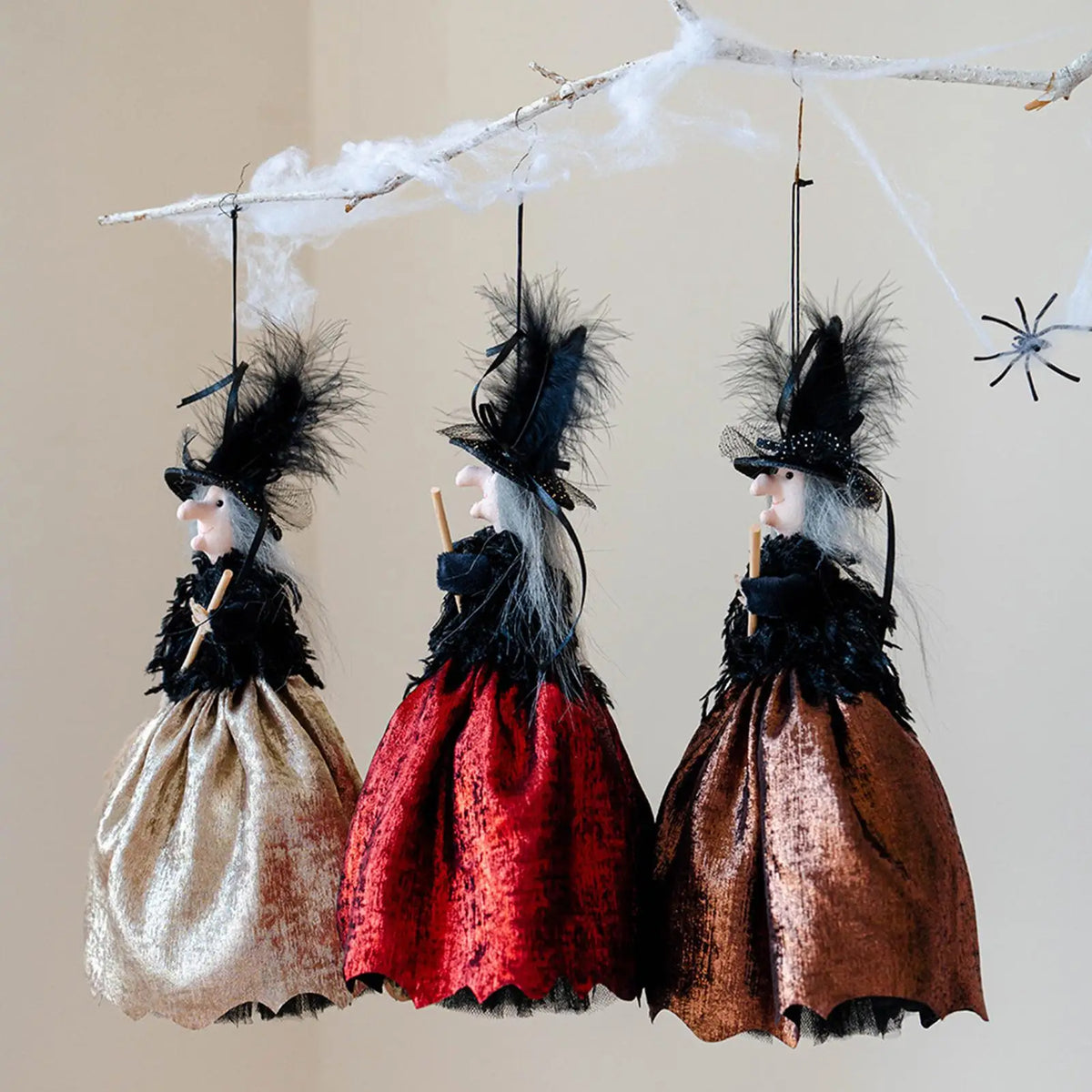 Halloween Witch Doll Decoration Cute Spooky Retro Festival Decoration Witch Doll Halloween Tree Ornaments for Haunted House Bar