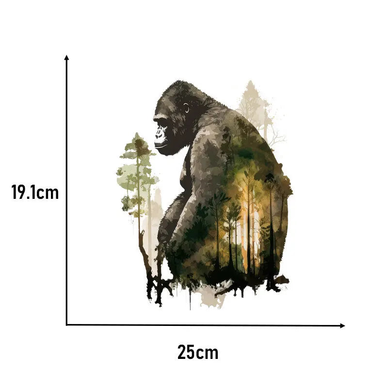 Landscape Animals Patches On Clothes Wolf Tiger fox Sticker Clothes Decoration Diy Accessory Print On T-Shirt Iron On Patch