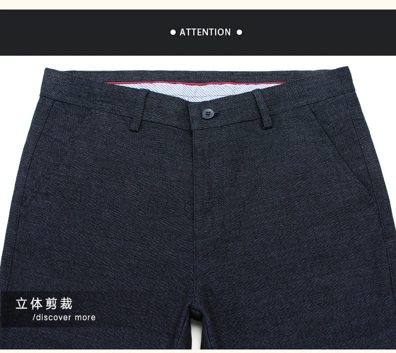 Autumn Brand Clothes Men's Suit Trousers Cotton Loose Straight Pants for Male High Waist Elastic Black Casual Formal Pant Man