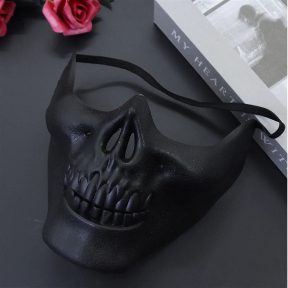Halloween Skull Mask Creative Funny Party Props Holiday Supplies Horror Demon Accessories Men Skeleton Mask Half Face Cover