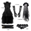 Halloween Zombie Costume Black Lace Ghost Bride Dress Scary Gothic Corpse Bride Outfit for Carnival Party Cosplay