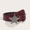 Women's Belt Pants Trousers Jeans Pattern Leather Belt For Cosplay Accessories Women Halloween Suits Black Wine Red Waistband