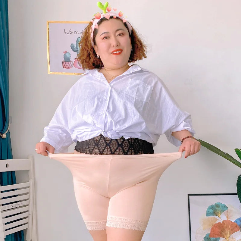Large Size Female Panties Lace Seamless Safety Short Pants Women's High Waist Stretch Shorts Briefs Slimming Under Skirt Shorts