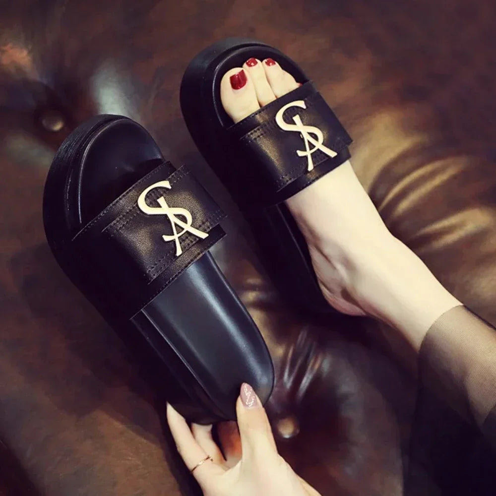 Women Slippers Summer New Platform Designer Sandals Fashion Letters Ladies Shoes Casual Outside Non-slip Slippers Slides Women