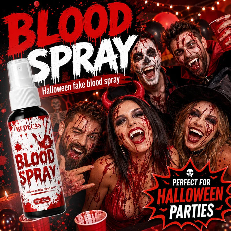 Halloween Fake Blood Spray, Washable Skin-Safe Realistic Blood for Prank, Cosplay & Party, Easy-Clean Theatrical Blood.