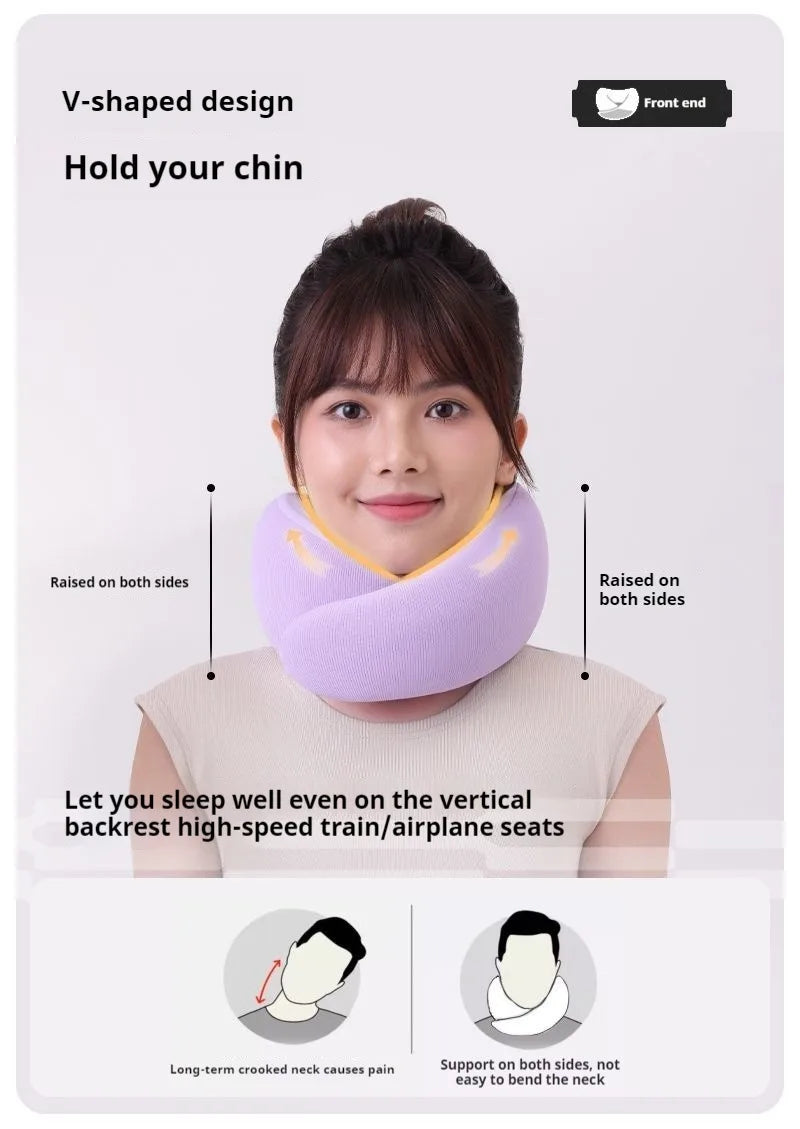 Travel Neck Pillow Memory Foam U-shaped Pillow Portable Adjustable Soft Neck Support Noon Break Sleep Pillows