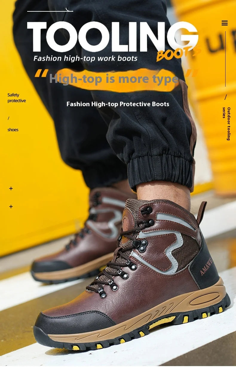 Men Safety Shoes Work Sneakers Indestructible Shoes Puncture-Proof Protective Shoes Work Boots Steel Toe Oil-resistant shoes