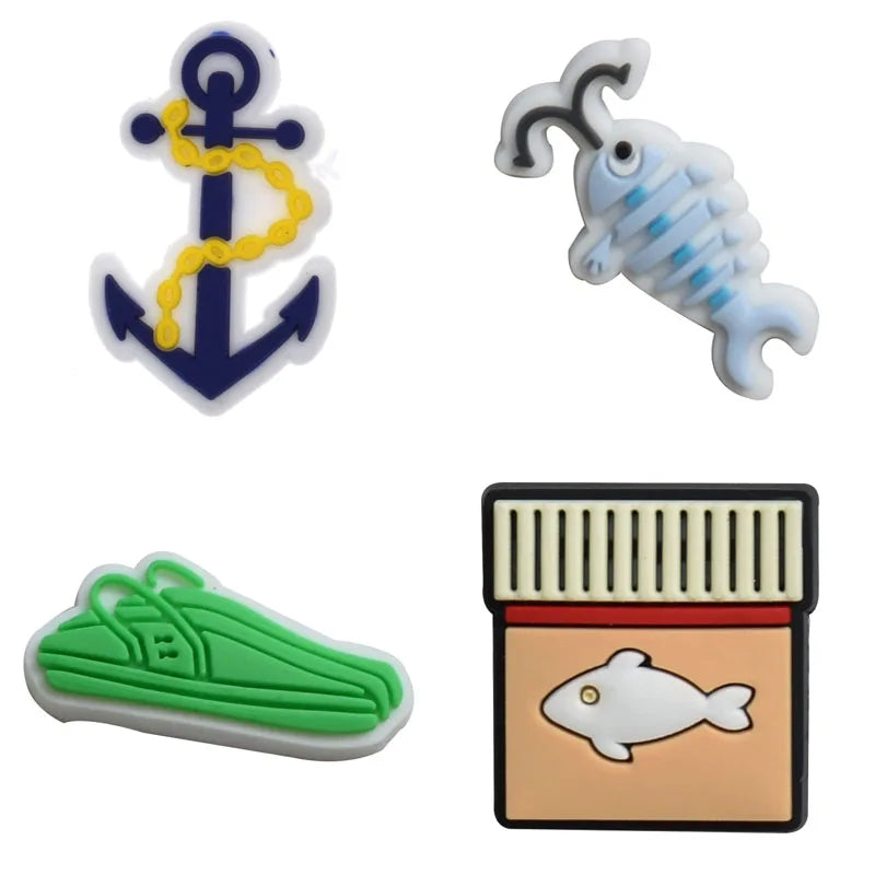 Fishing Shoe Charms for Crocs Accessories Sandals Men Clogs Pins Women Badges Boy Girls Jeans Kids Decorations Buckle Shoes