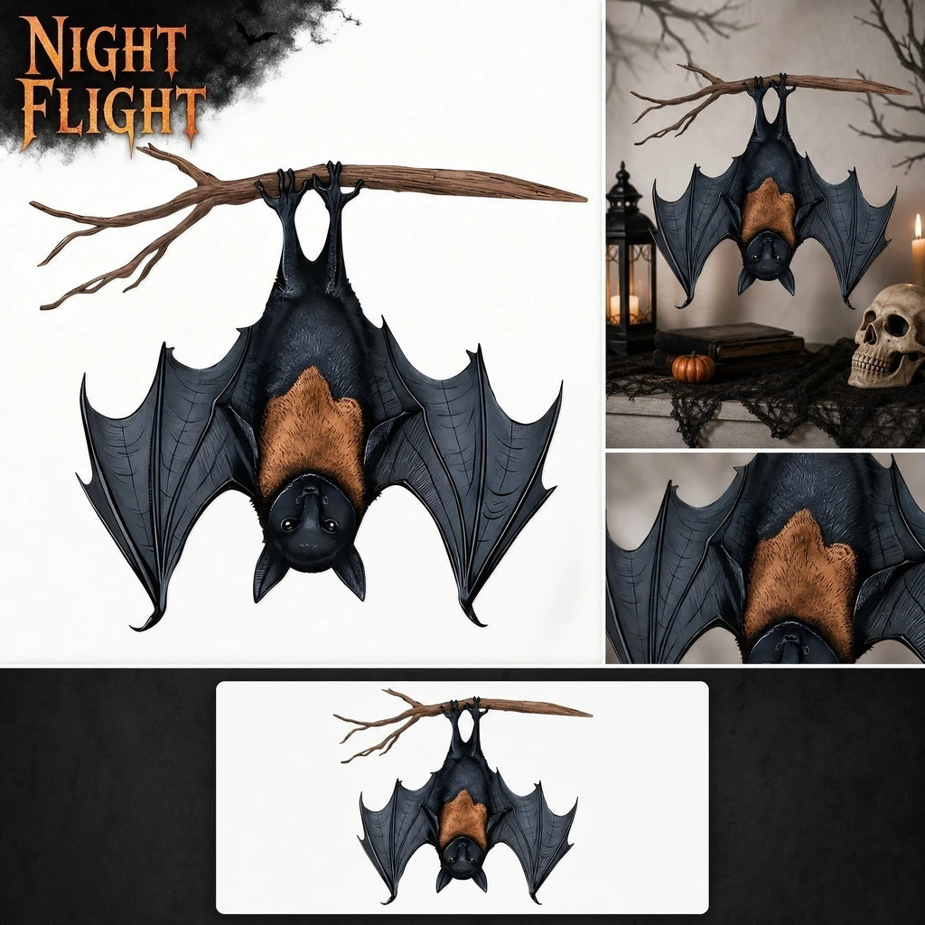 Halloween Bat Pendant Scary Bat Hanging Ornament for Tree Porch Haunted House Indoor Outdoor Scene Layout Party Decor