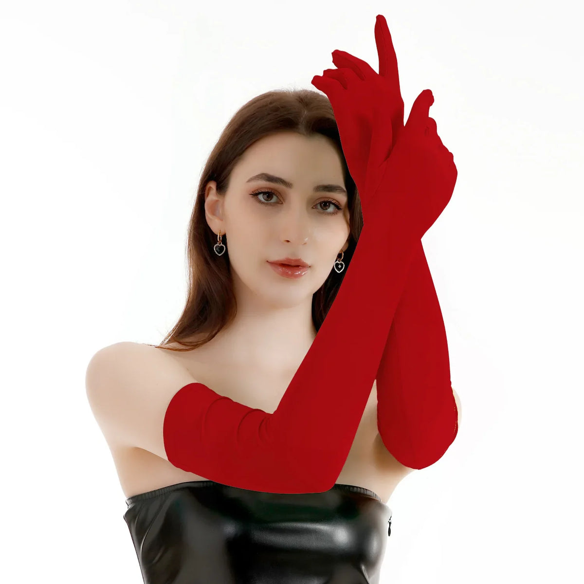 Women's Extended Stretch Milk Silk Gloves Summer Sunscreen Thin Driver Dance Performance Wedding Dress Hands Lady Mittens NV31