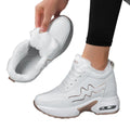 Winter New Women's Cotton Shoes Warm Heightening Casual Sports Shoes Invisible Heightening 8 Cm Women's Shoes round Toe EVA Inso