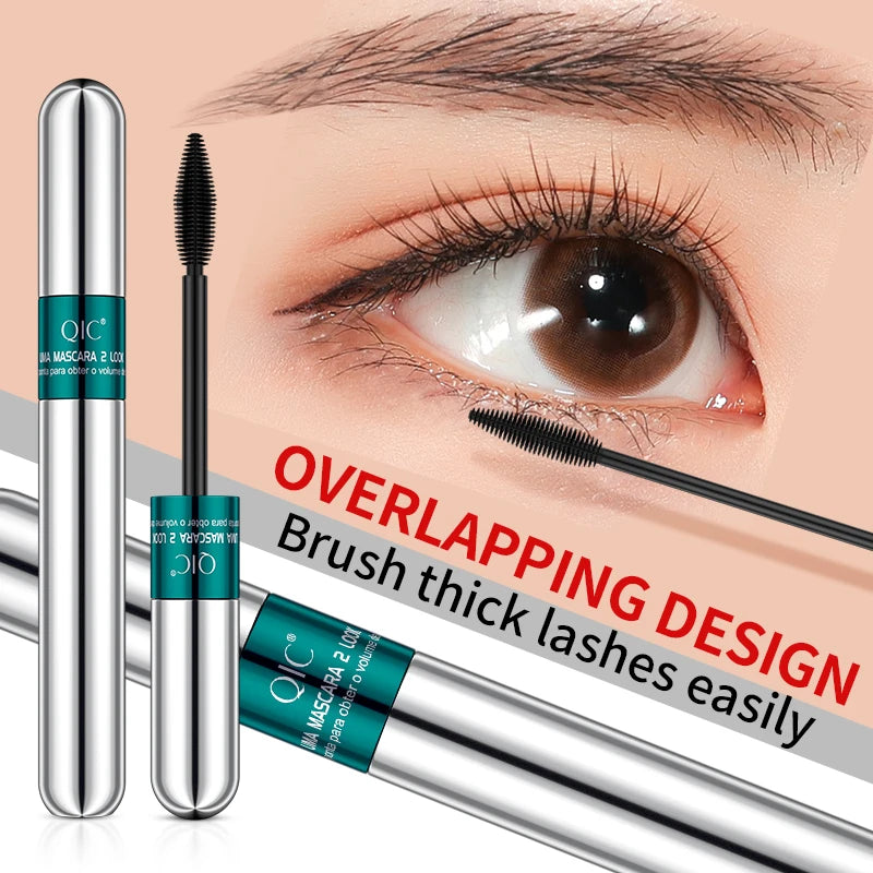 4D Mascara Double Effect Lengthen Curling Thick Eyelash Extension Long Lasting Silk Fiber Eye Lashes Makeup Mascara Cosmetics