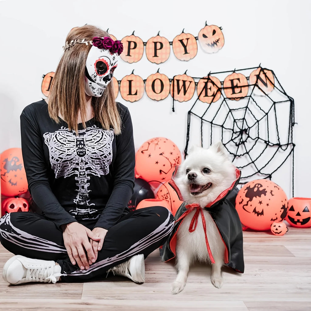 Halloween Dog Costume Cat Costume Vampire Cape Pet Costume Funny Devil Cloak Cosplay Outfit Halloween Party Dress Up Accessories