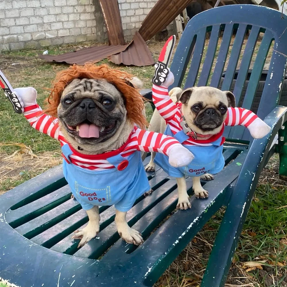 Halloween Dog Costume Funny Pet Clothes Adjustable Dog Cosplay Apparel Novelty Clothing for Medium Large Dogs French Bulldog Pug