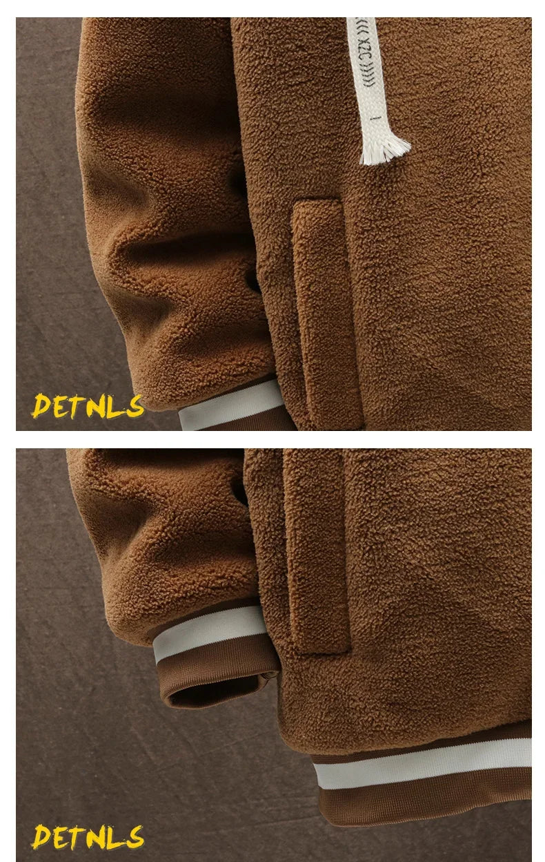 2023 Men's Hooded Jackets Japan Fashion Streetwear Harajuku Coats Men Autumn Winter Men Clothing Wool Jackets Embroidery Jacket
