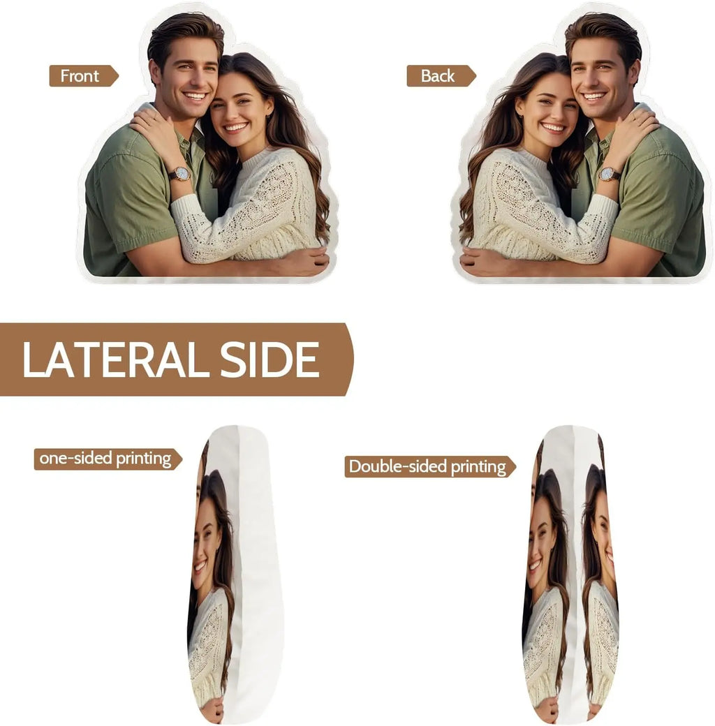 1pc Personalised Couple's Printed Cushion, Custom Photo Seat Cushion, 3D Double-Sided Printed Cushion, DIY Custom Birthday Gift