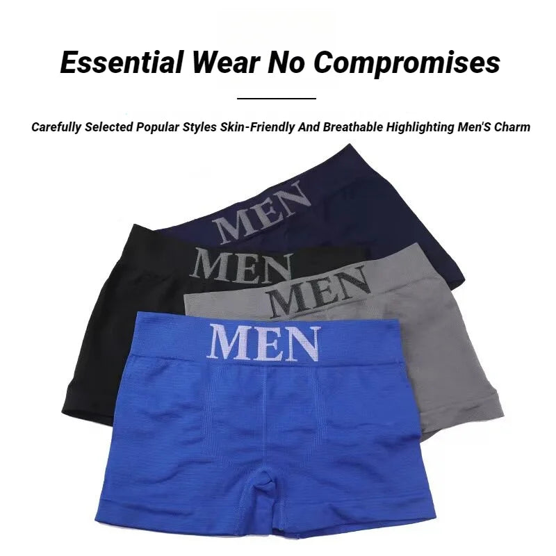 Men's 5 Pcs Plain Color Boxer Briefs Breathable High Elastic Comfortable Soft Skin‑Friendly Casual Underwear Underpants For Men