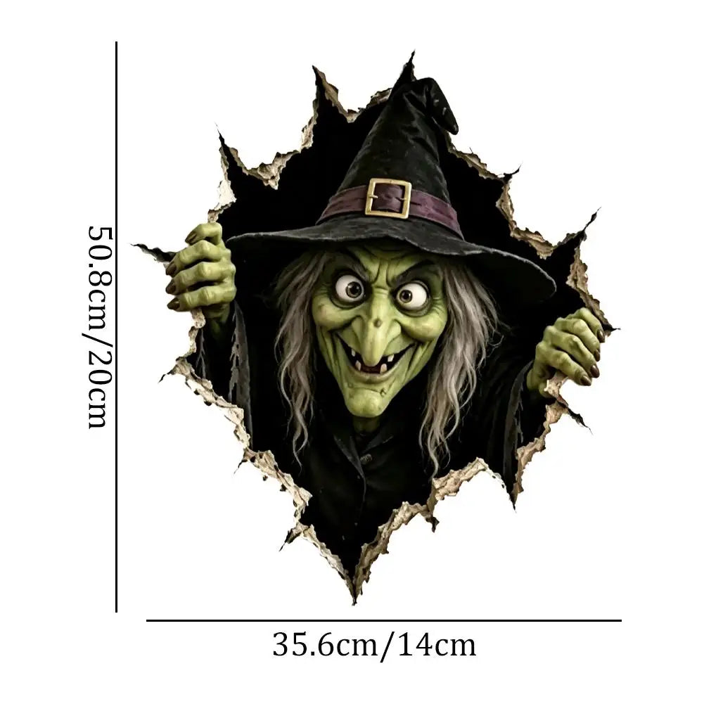 Halloween Break in 3D Wall Decals - Spooky Themed 3D Wall Stickers for Home Decorations