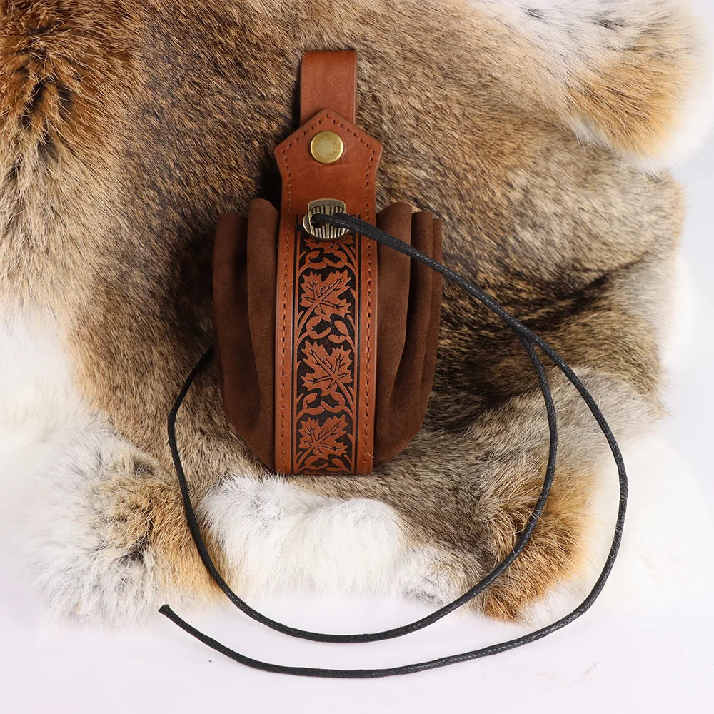 4pcs Renaissance Belts Halloween Medieval Viking Belts Faux Leather Bag Skirt Hiking Cup Holder And Coin Purse Halloween Cosplay