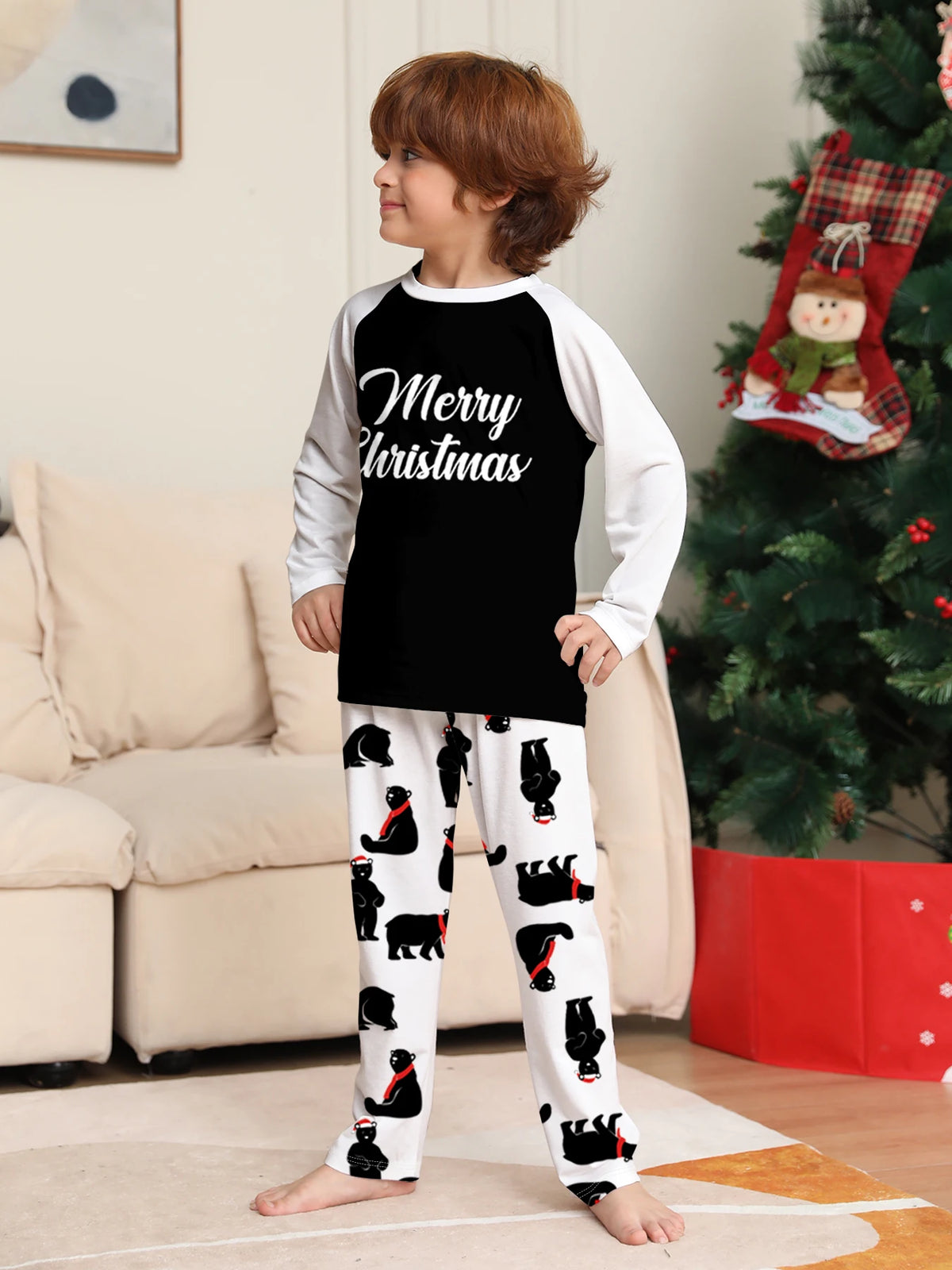 Family Christmas Pajama Sets - Red - Green Plaid Design with Elk Patterns, Comfortable for Holidays