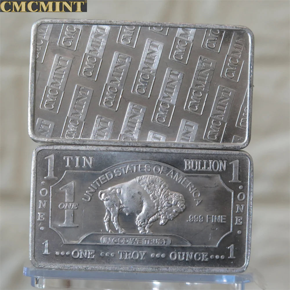 Customized Metal Buffalo Series Challenge Coin 1 Oz .999 Aluminum Buffalo Bar Pure Copper Buffalo Bar With Cmcmint On The Back