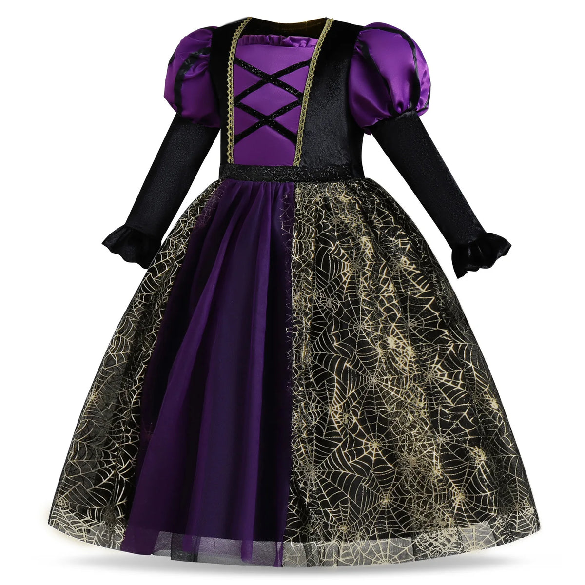 Halloween Costume Witch Cosplay Girls Kids Ghost Gothic Black Dress for Girl Carnival Party Princess Clothing