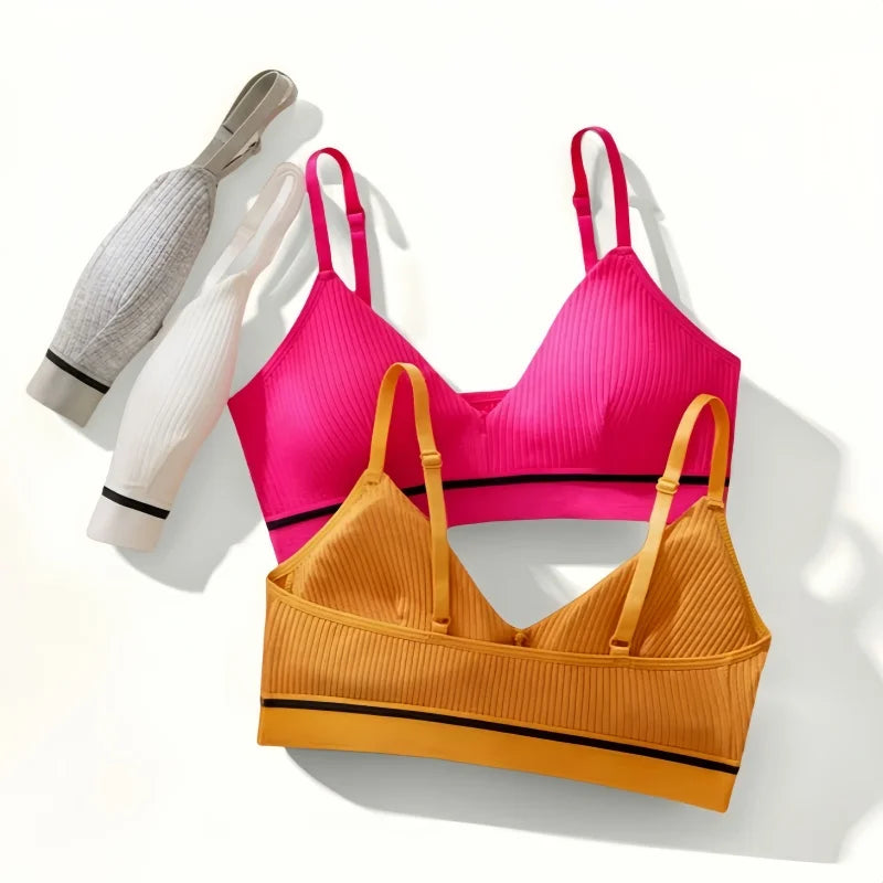 Women Cotton Tube Tops Wire Free Bra Solid Color Adjusted Straps Lingerie Breathable Underwear Push Up Tube Bra Cropped Top