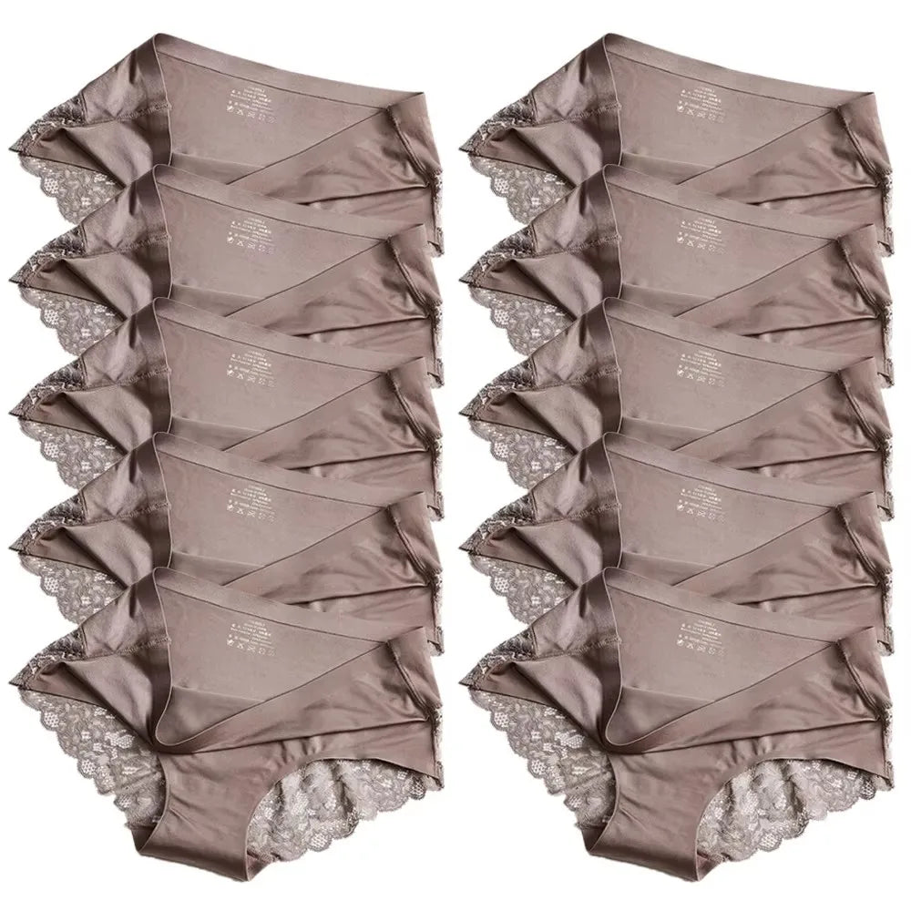 1/5/10Pcs Seamless Women Hollow Out Panties Set Underwear Comfort Lace Briefs Low Rise Female Sport Panty Soft Lady Lingerie