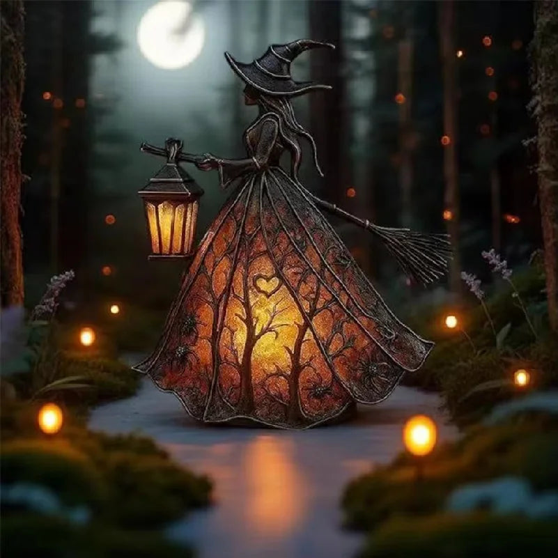 Halloween Witch Ghost 3D  Lamp Lantern Decorative Resin Lantern For Festival Spooky Party Decor Halloween Outdoor Indoor Lantern